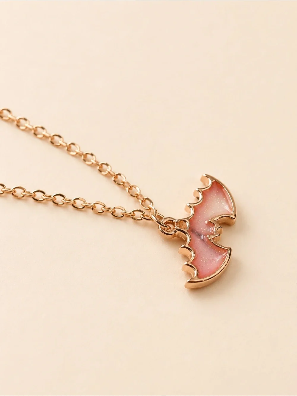 Bat Necklace & Pendant Cute Pink Dangle Necklace